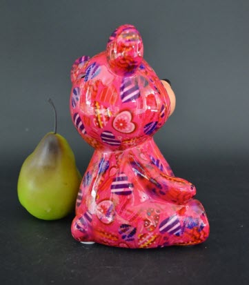 Pomme Pidou M - Spaarpot Teddy Bear Toto, MagicalPink Hearts in Love