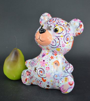 Pomme Pidou M - Spaarpot Teddy Bear Toto, Birds in Love PastelBlue