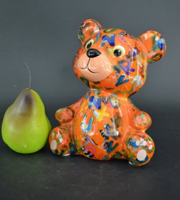 Pomme Pidou M - Spaarpot Teddy Bear Toto, FunkyOrange ABC