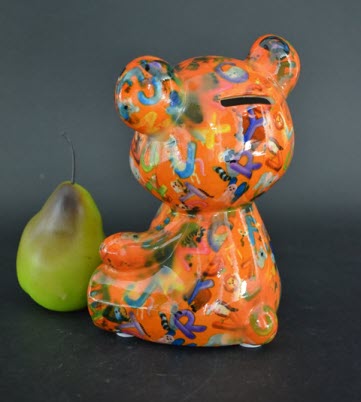 Pomme Pidou M - Spaarpot Teddy Bear Toto, FunkyOrange ABC