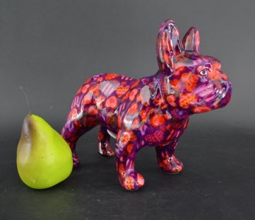 Pomme Pidou M - Spaarpot French Bulldog Jack, ShockingPurple Hearts in Love