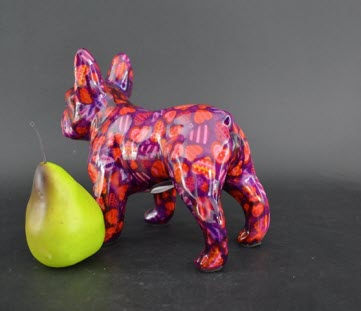 Pomme Pidou M - Spaarpot French Bulldog Jack, ShockingPurple Hearts in Love