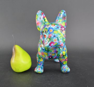 Pomme Pidou M - Spaarpot French Bulldog Jack, Funky Flowers FairyGreen