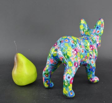 Pomme Pidou M - Spaarpot French Bulldog Jack, Funky Flowers FairyGreen