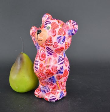 Pomme Pidou R - Spaarpot Teddy Bear Tilou, MagicalPink Hearts in Love