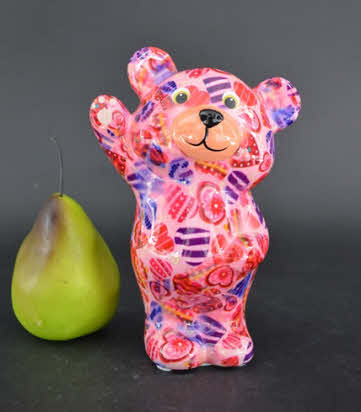 Pomme Pidou R - Spaarpot Teddy Bear Tilou, MagicalPink Hearts in Love