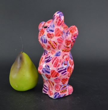 Pomme Pidou R - Spaarpot Teddy Bear Tilou, MagicalPink Hearts in Love