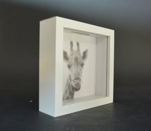 Witte houten Spaarpot, Giraffe Design