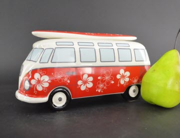 Spaarpot VW T1 Bus Daisy – Gelicenseerd VW Product met bloemen en surfboard