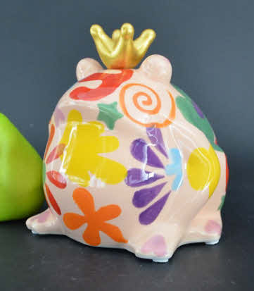 Pomme Pidou M - Spaarpot King Frog Freddy, Blossom Bliss, Orange