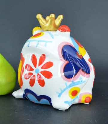 Pomme Pidou M - Spaarpot King Frog Freddy, Blossom Bliss, White