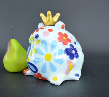 Pomme Pidou M - Spaarpot King Frog Freddy, Blossom Bliss, Blue