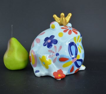 Pomme Pidou M - Spaarpot King Frog Freddy, Blossom Bliss, Blue