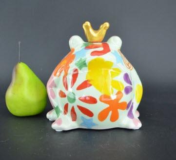 Pomme Pidou M - Spaarpot King Frog Freddy, Blossom Bliss, Green