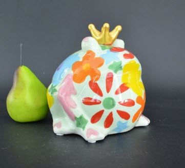 Pomme Pidou M - Spaarpot King Frog Freddy, Blossom Bliss, Green