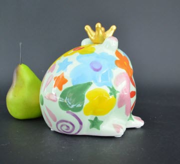 Pomme Pidou M - Spaarpot King Frog Freddy, Blossom Bliss, Green