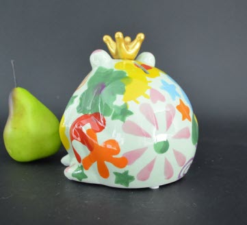 Pomme Pidou M - Spaarpot King Frog Freddy, Blossom Bliss, Green