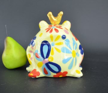 Pomme Pidou M - Spaarpot King Frog Freddy, Blossom Bliss, Yellow