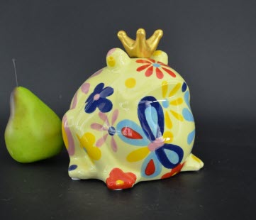 Pomme Pidou M - Spaarpot King Frog Freddy, Blossom Bliss, Yellow