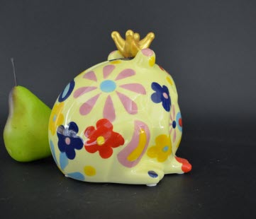 Pomme Pidou M - Spaarpot King Frog Freddy, Blossom Bliss, Yellow