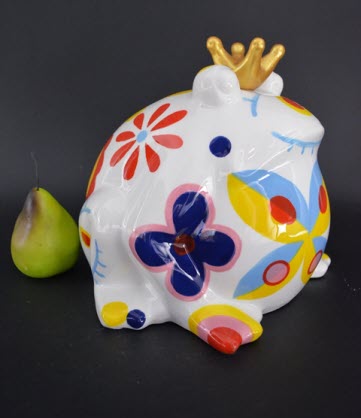 Pomme Pidou L - Decoratie King Frog Freddy, Blossom Bliss, White