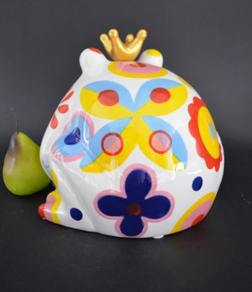 Pomme Pidou L - Decoratie King Frog Freddy, Blossom Bliss, White