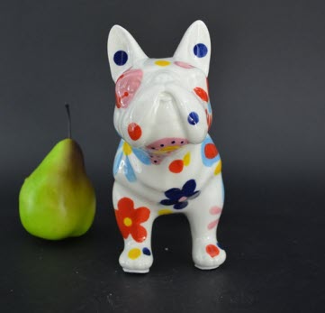 Pomme Pidou M - Spaarpot French Bulldog Jack, Blossom Bliss, White