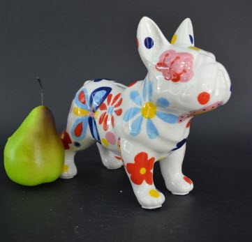 Pomme Pidou M - Spaarpot French Bulldog Jack, Blossom Bliss, White