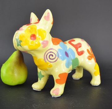 Pomme Pidou M - Spaarpot French Bulldog Jack, Blossom Bliss, Yellow