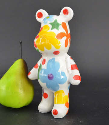 Pomme Pidou M - Decoratie Bear Albert, Blossom Bliss, white