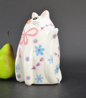 Pomme Pidou M - Spaarpot Cat Cleo, Whisker Whimsey, roze strik