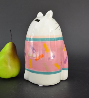 Pomme Pidou M - Spaarpot Cat Cleo, Whisker Whimsey, roze trui